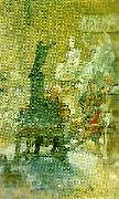 Carl Larsson omarbetat forslag till vaggmalningar i nationalmusei nedre trapphall Germany oil painting artist